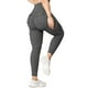 thumbnail image 4 of Gibobby Pantalones de yoga Pantalones pierna sólidos con cintura ancha básica yoga(Gris， L), 4 of 5