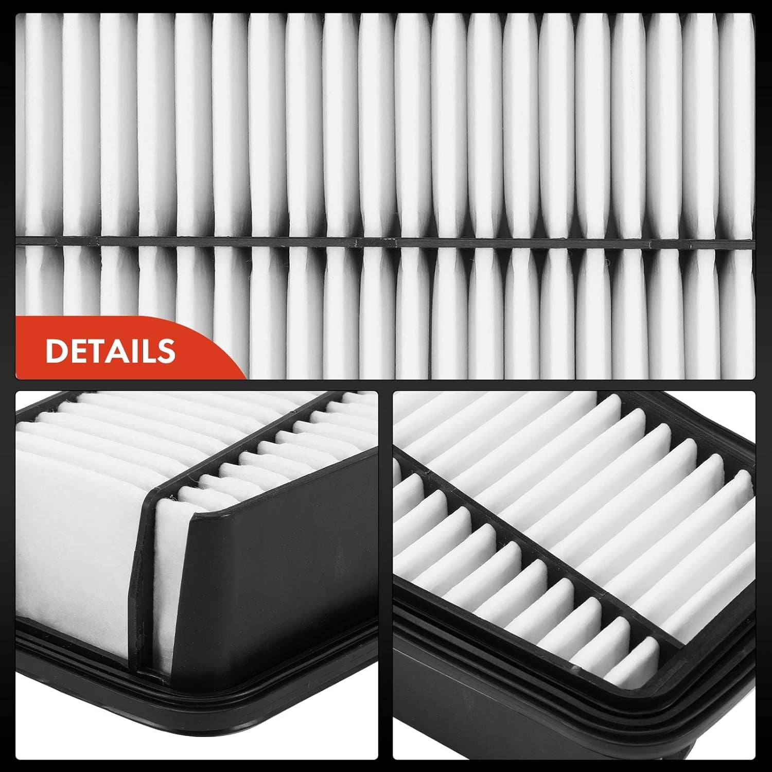 A-Premium 2-PC Engine Air Filter Compatible with Toyota Models - Tacoma 2005-2015, Tundra 2005-2010, 4Runner 2003-2009, FJ Cruiser 2007-2009 - V6 4.0L - Replace# 17801-0P010, CA9683