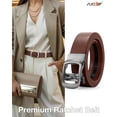 thumbnail image 3 of SUOSDEY Women Ratchet Belt Automatic Buckle Slide Belt for Jeans Dresses, 3 of 6