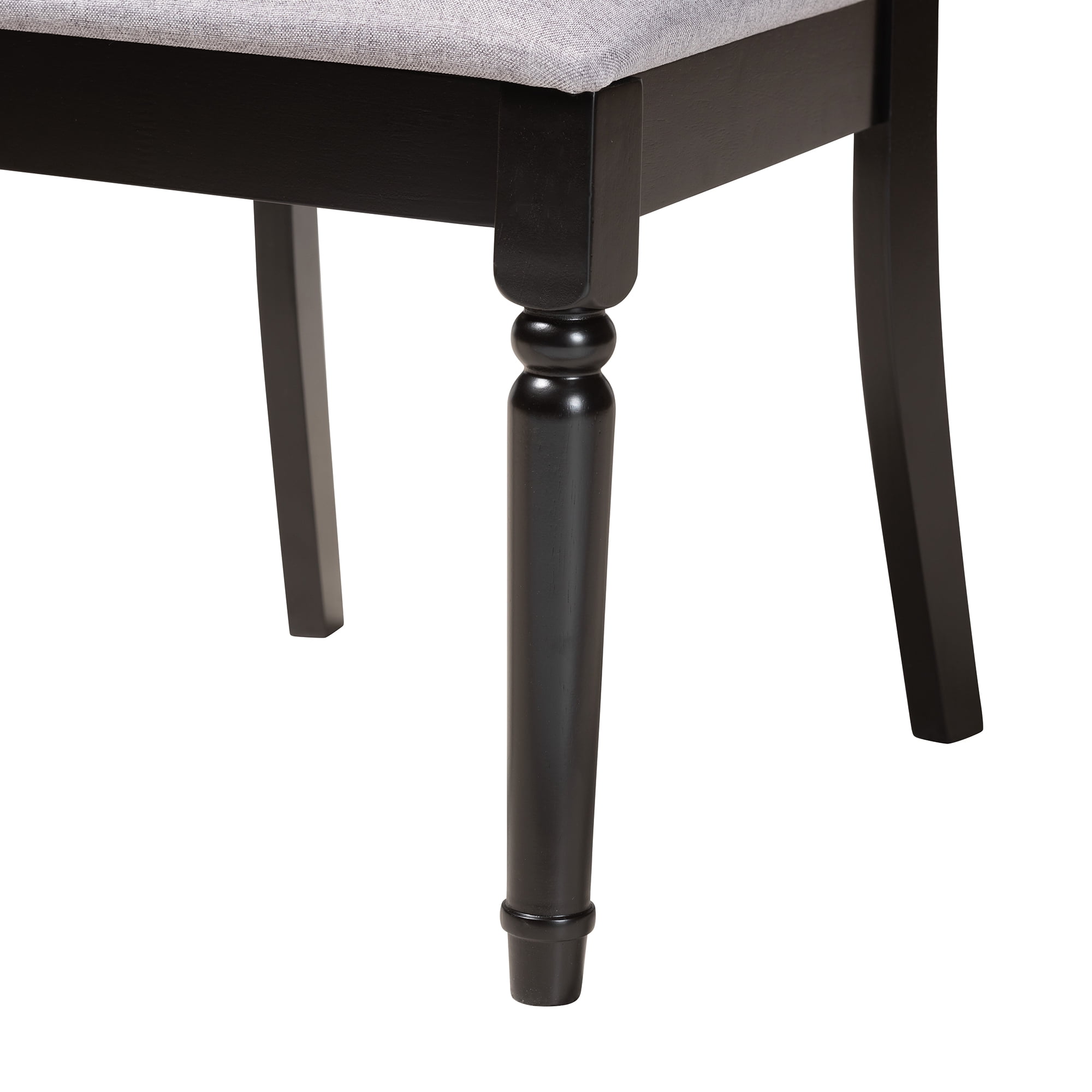 Baxton Studio Estelle Modern Grey Fabric and Dark Brown Finished Wood 5-Piece Dining Set