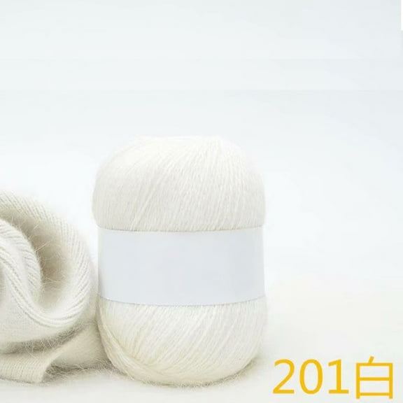 Namzi Thin Yarn for Crocheting - Yarn Packs for Crocheting, 1 Roll White Mink Yarn, Perfect for DIY Fine Crafts, Warm Lightweight Yarn for Scarves/Hats Items, Ideal for Crocheting Lovers