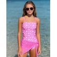 thumbnail image 4 of Aideaone Girls Swimsuit Quick Dry Cut Out One Piece Bathing Suit Adjustable Straps Swimwear with Cover Up Skirt Size 7-14, 4 of 5