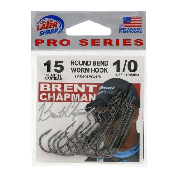 Lazer Sharp LPS091PG-1/0 Pro Series Round Bend Worm, Size 1/0