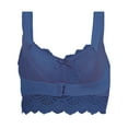 thumbnail image 3 of SELONE Everyday Bras for Women Push Up No Underwire Front Closure Front Clip Zip Front Front Snap Lace Sleeping Front Hook Front Close Sagging Breasts Front Buckle Gathe R Up Breast Milk No Steel Blue, 3 of 9