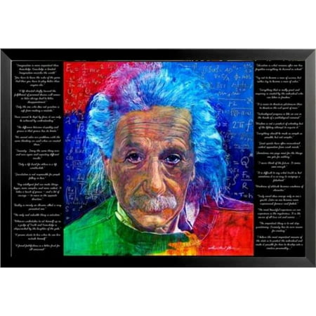 Buyartforless FRAMED As Quoted Albert Einstein by David Lloyd Glover - 32 Best Known Quotes 36x24 Art Print Poster 20th Century Genius Pop (Best Pop Art Artists)