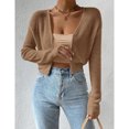 thumbnail image 3 of Women's Open-Front Cropped Knit Cardigan, Long Sleeve Lightweight Sweater, 3 of 5