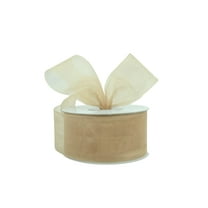 Ribbon Bazaar Sheer Organza 1-1/2 inch Champagne 100 yards 100% Nylon Ribbon