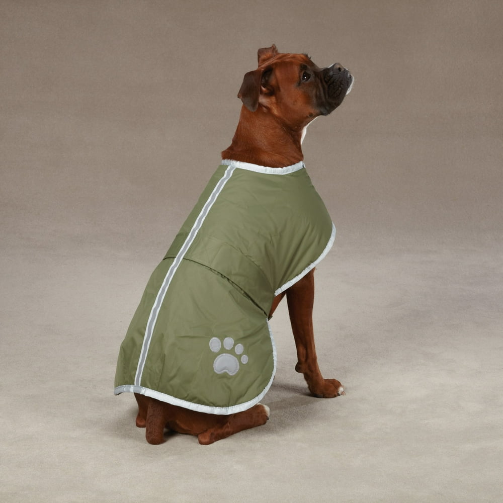 Zack & Zoey Extra Large Polyester Reversible Reflective Dog Coat Cover, Chive