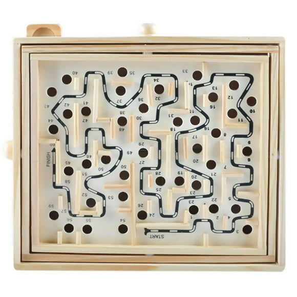 Rotary Knob Wooden Labyrinth Board Game Ball in Maze Puzzle Handcrafted Toys Children Educational Toys Rolling Beads