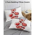 thumbnail image 2 of Valentine's Day King Pillow Cases Set of 2 - Microfiber Bed Throw Pillow Covers, Red Love Balloons Bottles Simple Romantic Decorative Lumbar Pillow Cover with Envelope Closure for Sofa/Travel 20"x36", 2 of 6