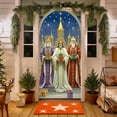 thumbnail image 6 of Uutvery Religious Christmas Door Cover, Nativity Scene Door Hanging with Savior Mary Three Kings, for Church Home Decor Holiday Celebration, Festive Banner for Christmas, 70.87x35.43 inches, 6 of 6