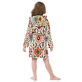 thumbnail image 7 of FORMRS Niños Bathrobe Unisex Hooded Robe Soft Plush Pajamas Sleepwear, Size 10-12T, Colorful Flowers, 7 of 7