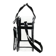 Eastsport Unisex Clear Double Handle Stadium Approved Tote, Black Trim