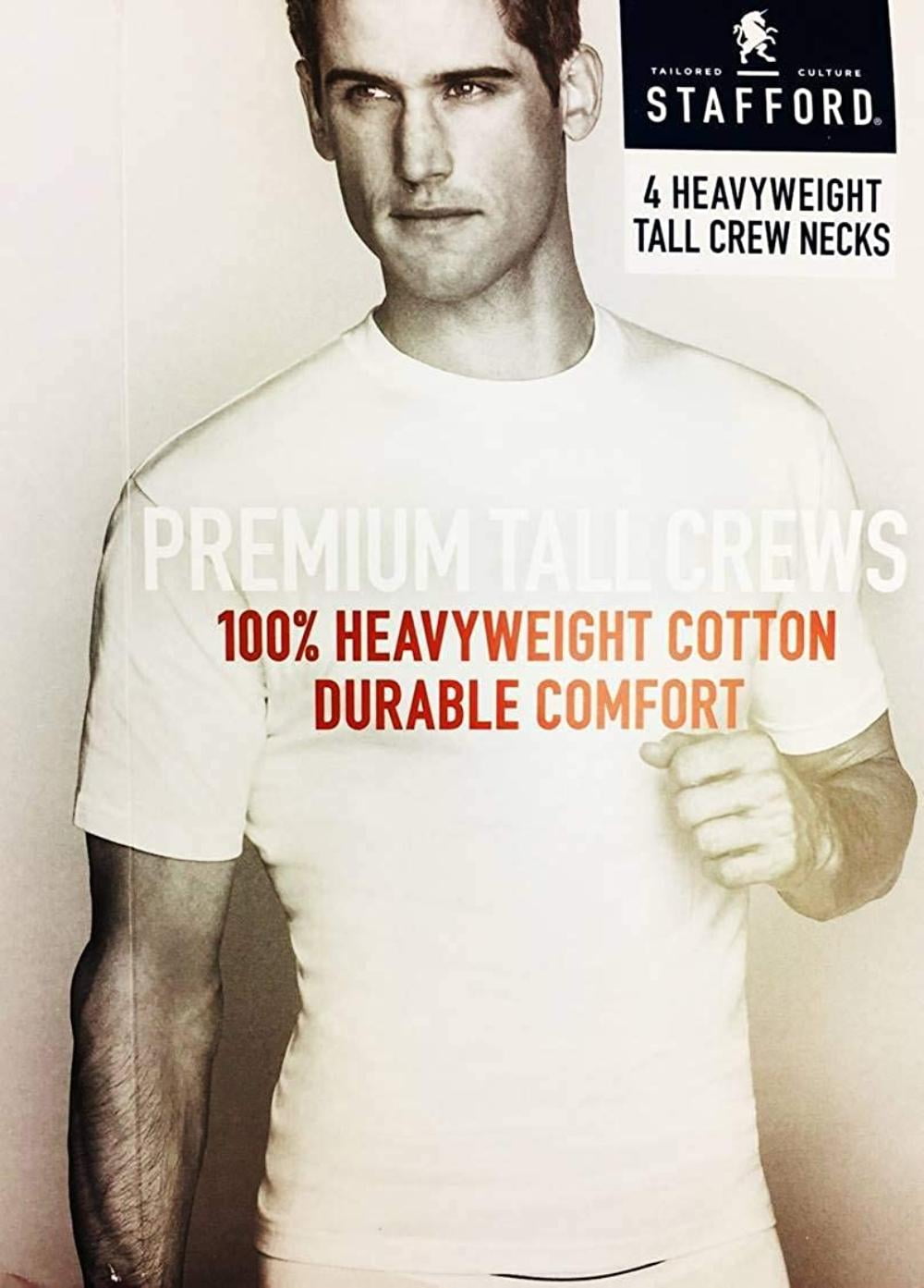 Cotton Crew Neck Undershirt, White 