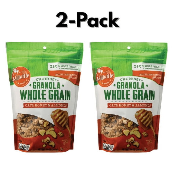Millville Crunchy Granola Whole Grain Oats, Honey & Almonds 2-Pack 14 oz