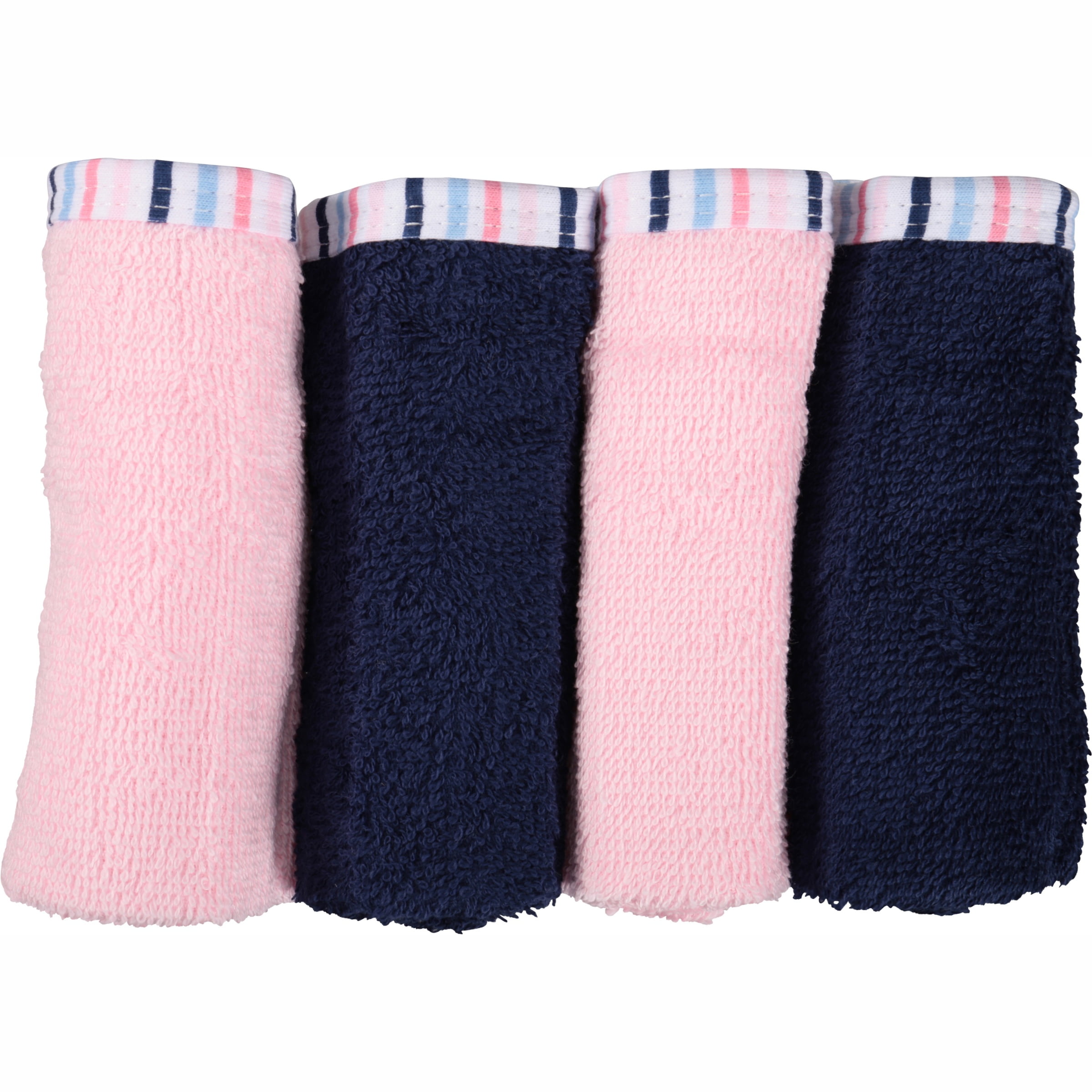Gerber Newborn Baby Girl Assorted Woven Premium Solid Washcloths, 4
