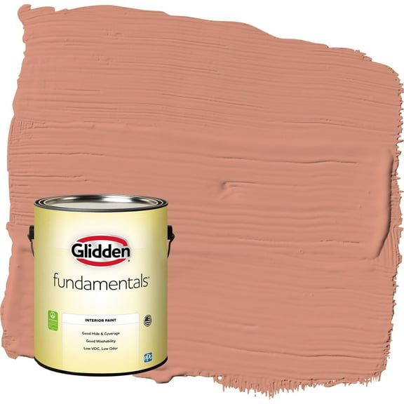 Glidden Fundamentals Orange Essential / Orange Flat Interior Paint, 1 Gallon