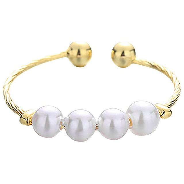 Después de la pequeña perla anillo abierto versión japonesa y coreana de diseño de la personalidad fresco y dulce anillo de dedo de alimentos Mujer