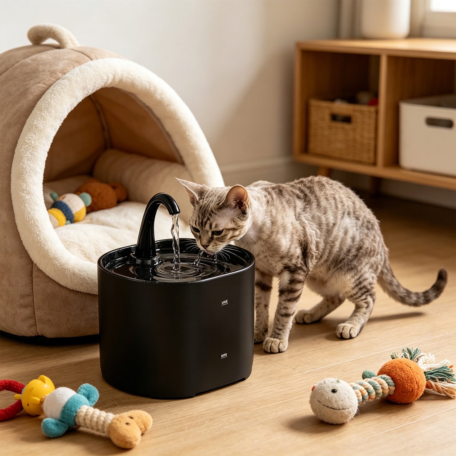 Automatic Cat Water Fountain 2.2L Pet Water Dispenser with Circulating Filter Quiet Pump for Cats Dogs Indoor Drinking