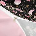 thumbnail image 3 of Homewish Bohemian Moon Phase Twin Duvet Cover, Pink Flower Blossom Twin Bedding, Pink Reversible 2-Piece, 1 Duvet Cover and 1 Pillowcase, 3 of 5