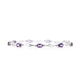 thumbnail image 3 of Galaxy Gold 14K Solid Gold 2.96 Carat Natural Diamond & Amethyst Tennis Bracelet for Women - White Gold Fine Jewelry, 3 of 6