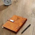 thumbnail image 4 of ROLKFUK A5 Loose Leaf Notebook, 200 Pages Thick Paper, Faux Leather Binder, Detachable Refillable, 360° Flip Flat Lay, Brown - for Work, Study, Journal & Planning, 4 of 9