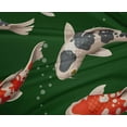 thumbnail image 4 of oneOone Polyester Lycra Dark Green Fabric Bubbles & Koi Fish Ocean Craft Projects Decor Fabric Printed By The Yard 56 Inch Wide, 4 of 4