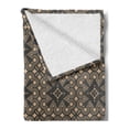 thumbnail image 2 of Ethnic Soft Flannel Fleece Throw Blanket, Oriental Damask Motif in Earth Tones Moroccan Tribal Style Mosaic Art Boho, Cozy Plush for Indoor and Outdoor Use, 50" x 70", Dark Grey and Tan, by Ambesonne, 2 of 5