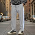 thumbnail image 2 of BXSRUTA Men's Elastic Waist Drawstring Straight Leg Casual Pants with Pockets Comfort Breathive Lounge Bottoms Size M-3XL, 2 of 7
