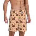 thumbnail image 2 of Fotbe Turkey And Autumn Leaves Pantalones Cortos de Pijama para Hombre, Ropa de Dormir, Pantalones de Pijama Cortos para Hombre-4X-Large, 2 of 6