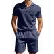 thumbnail image 3 of WILLBEST Traje de Verano para Hombre, de Carga Corta, Holgado, Informal, Transpirable, de Manga Corta, de Lino, 3 of 8