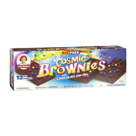 little debbie cosmic brownies with chocolate chip candy