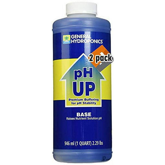 General Hydroponics pH Up Liquid Fertilizer, 1-Quart - 2 Pack