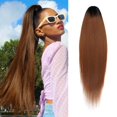 thumbnail image 1 of YBQF Ponytail Extension Straight 36 Inch Long Drawstring Ponytail for Black Women Natural Clip in Hair Extension Fake Ponytail Synthetic Hair Piece (36 Inch, OT1B/27/30), 1 of 5