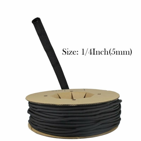 1/4 Split Braided Sleeving Flexible Expandable Wiring Tubing Easy Install Lot