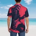 thumbnail image 4 of Sikiie Rock Skull Guitarist Print Men's Hawaiian Shirt, Summer Beach Button Pocket Short Sleeve T-Shirt,X-Large, 4 of 7
