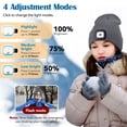 thumbnail image 3 of Children LED Beanie Hat with Light Rechargeable Headlamp Cap, IC ICLOVER Unisex Winter Warm Knitted Hats, Headlight Flashlight Beanie for Kids Boys Girls Gray, 3 of 8