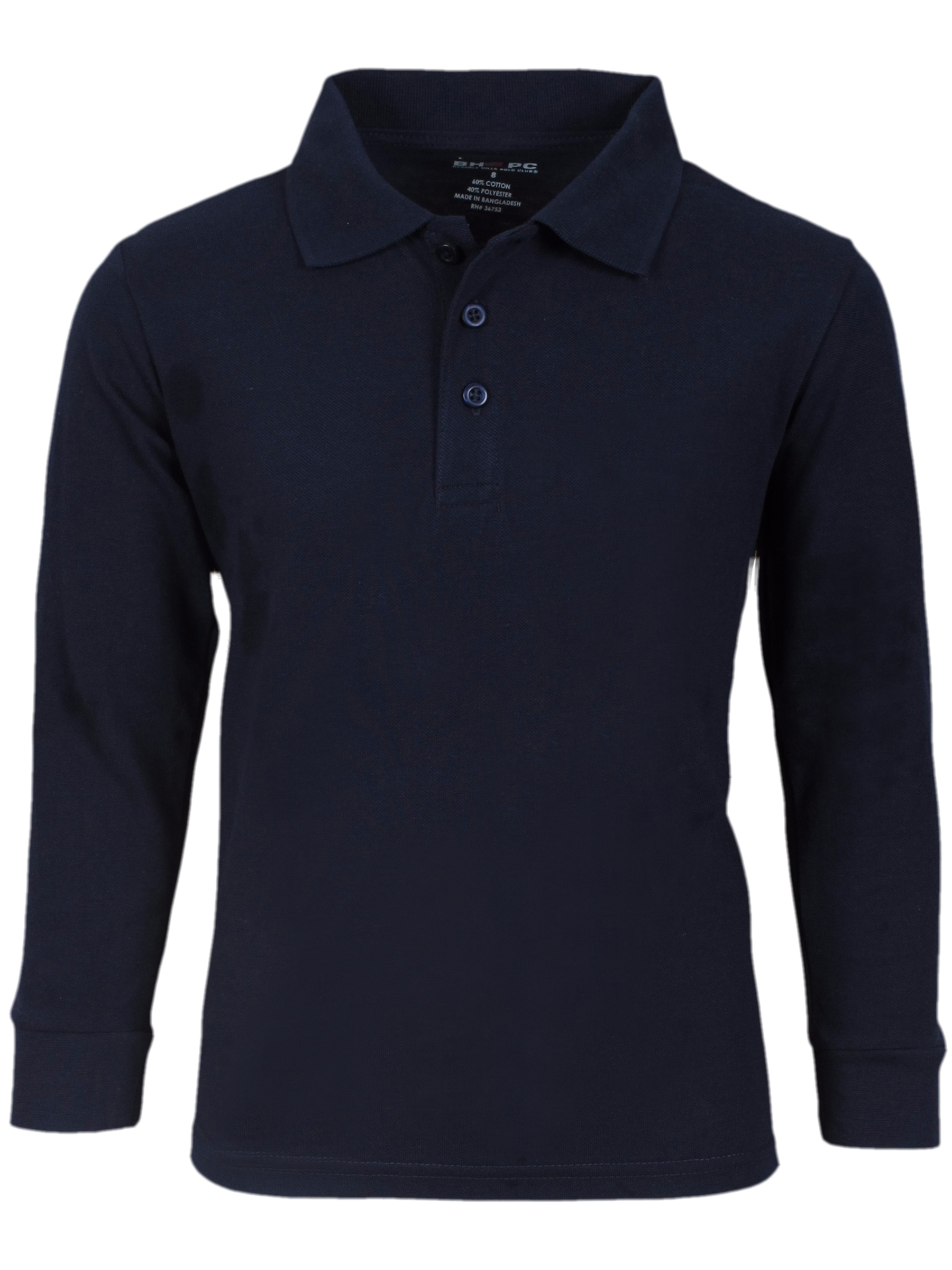 Beverly Hills Polo Club Boys 4-14 School Uniform 2 Pack Long Sleeve Pique Polo Shirt - image 2 of 2