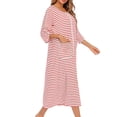 thumbnail image 4 of Qarigey Camisones de mujer Batas con cremallera de casa de verano Albornoz con bolsillos Hogar Hotel Dormitorio Ropa de dormir Mujer Damas Pijama Rojo Qarigey AP016562-02, 4 of 6
