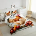 thumbnail image 2 of jejeloiu Farm Animal Chicken Bedding Comforter Set,Colorful Fruit Apple Twin Comforter Sets,Old Barn Door Bedding Set,Microfiber Room Decor Reversible,2 Pieces, 2 of 7