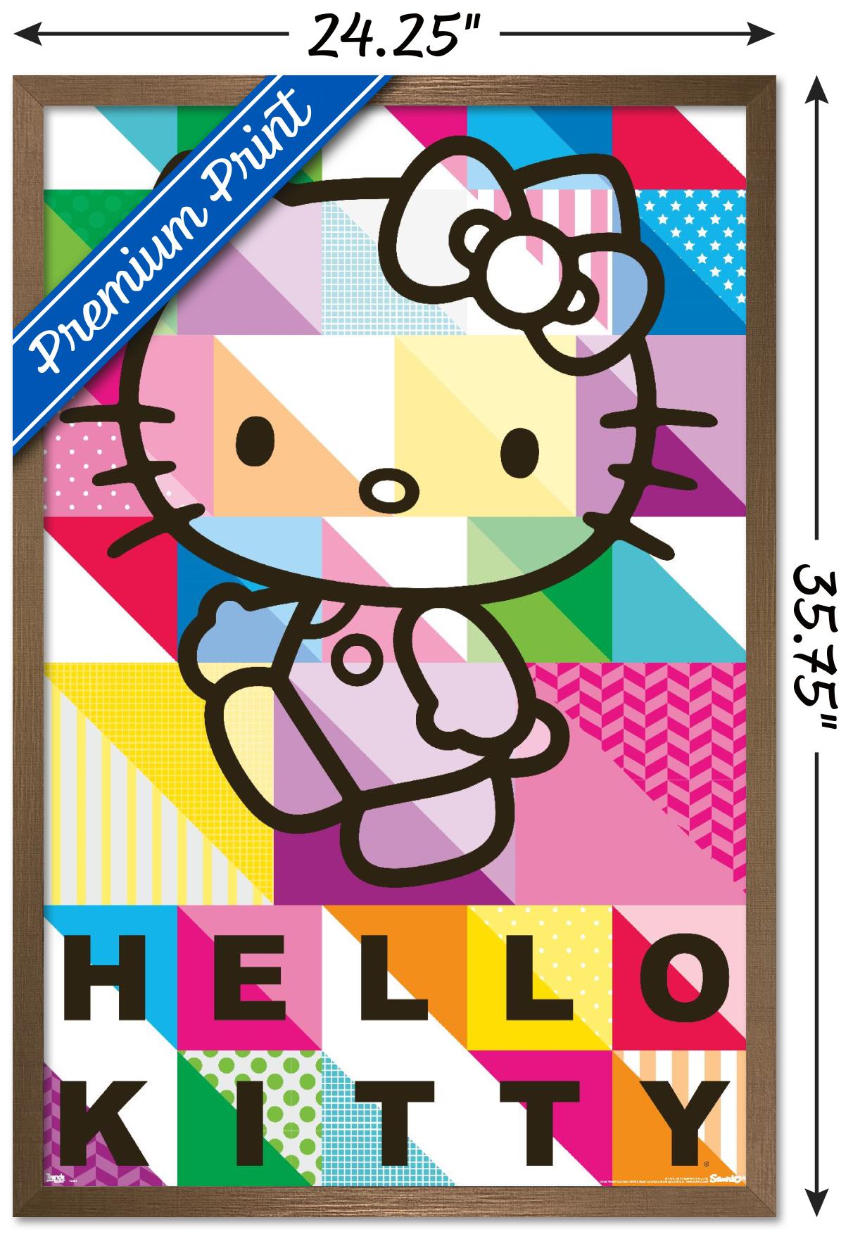 Hello Kitty - Patterns Wall Poster, 22.375" x 34", Framed