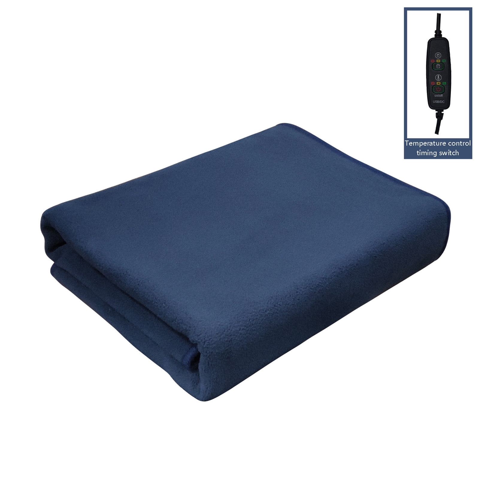 UHUYA Heated Electric Throw with 3 Heating Settings, 5V Single Layer Heating Blanket Usb Multi-purpose Electric Blanket To Keep Warm Shawl Skirt Cover Leg Blanket, 31.5" x 59.06", Navy