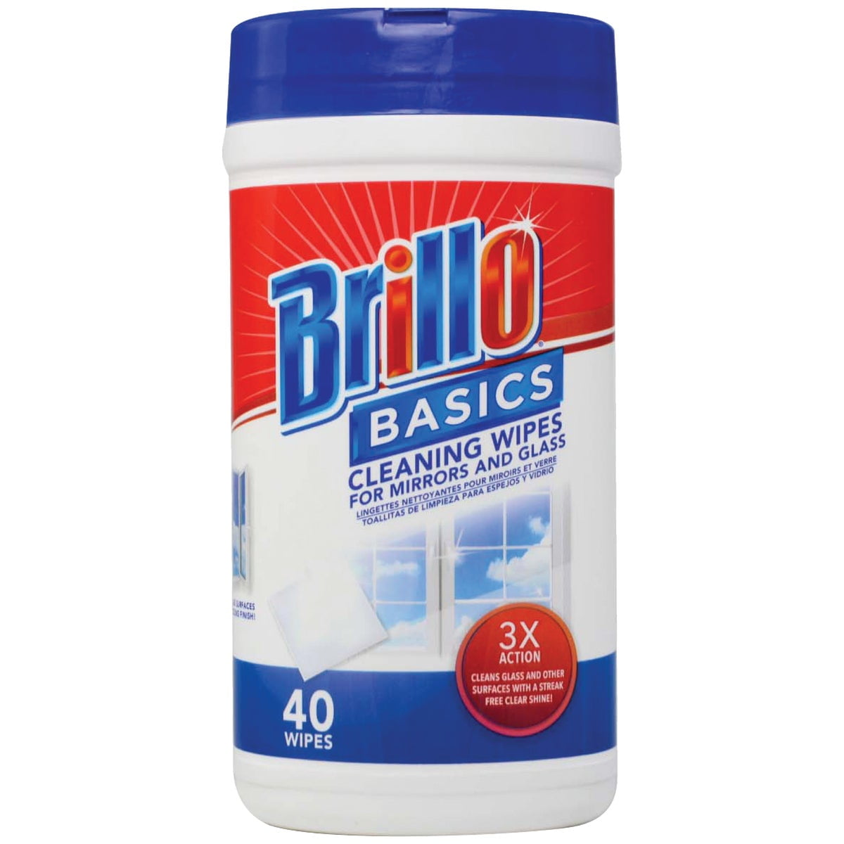 Brillo Basics Glass Cleaner Wipes 40 Count