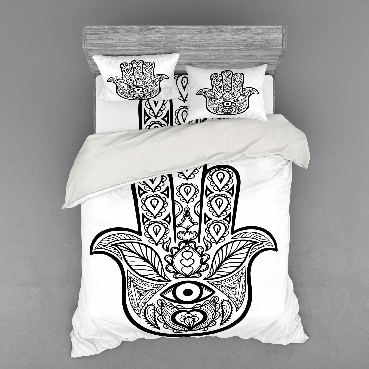Mandala Duvet Cover Set Hamsa Hand Inner Eye Image Evil Eyes Bless You Oriental Eastern Art Print Bedding Set With Shams And Fitted Sheet 3 Sizes By Ambesonne Walmart Com Walmart Com
