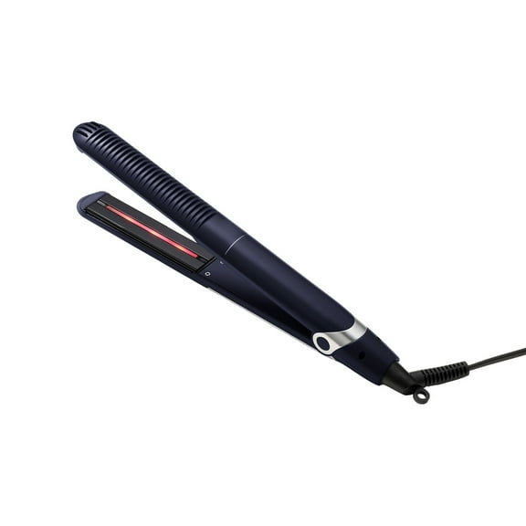 YA-MAN SPA STYLER® Professional Tourmaline-Coated Ceramic Flat Iron and Curler 2 in 1, Anti Static Technology, Navy