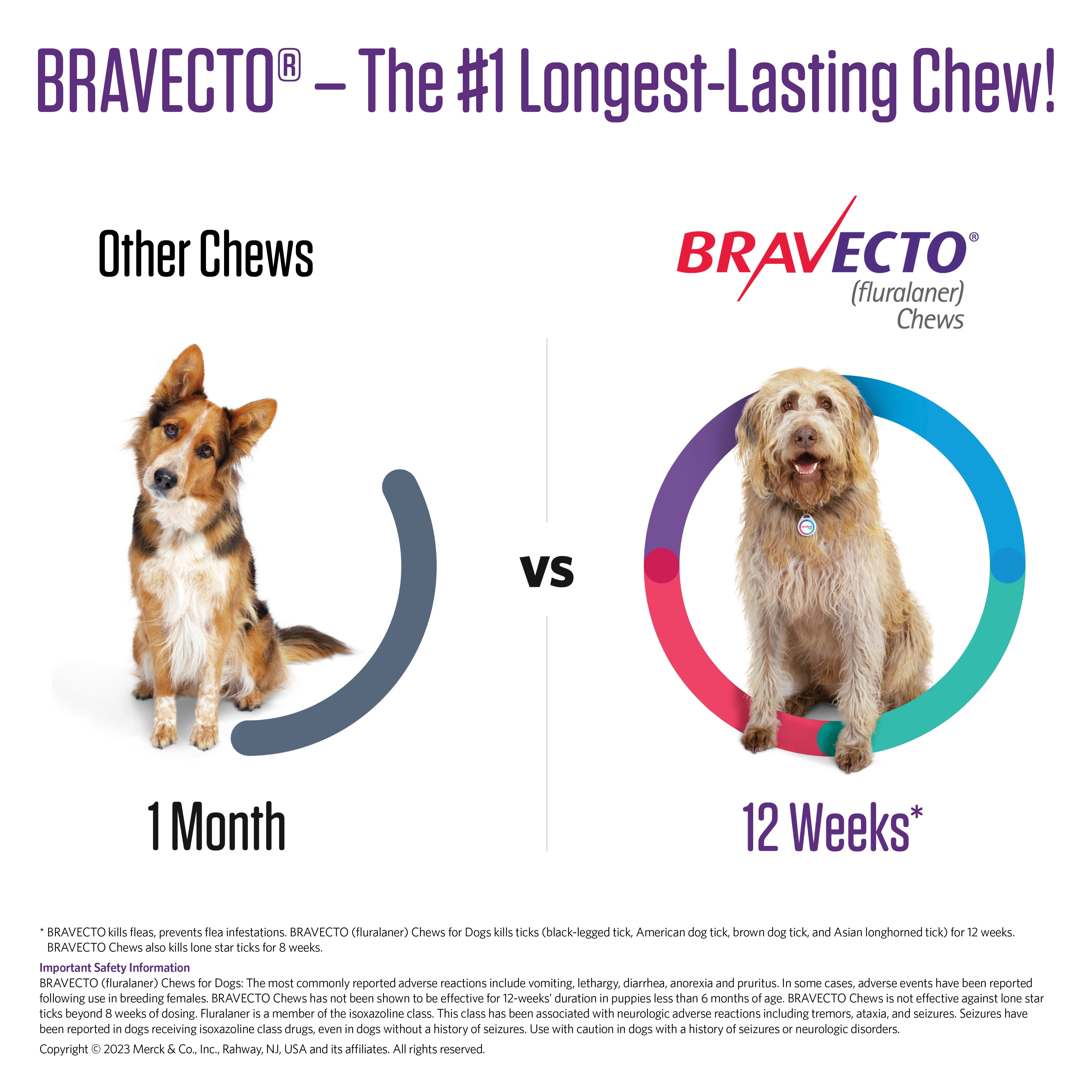 Bravecto Flea and Tick Chews for Dogs, 44-88 lbs, (Blue Box)