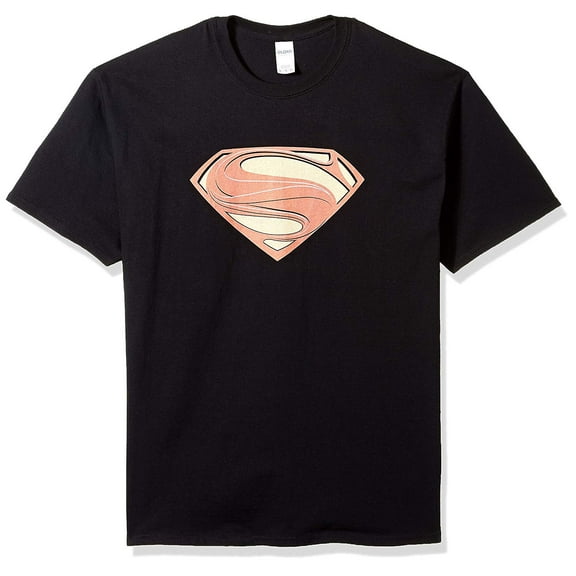 Superman Man of Steel Men's New Solid Shield Black T-Shirt M