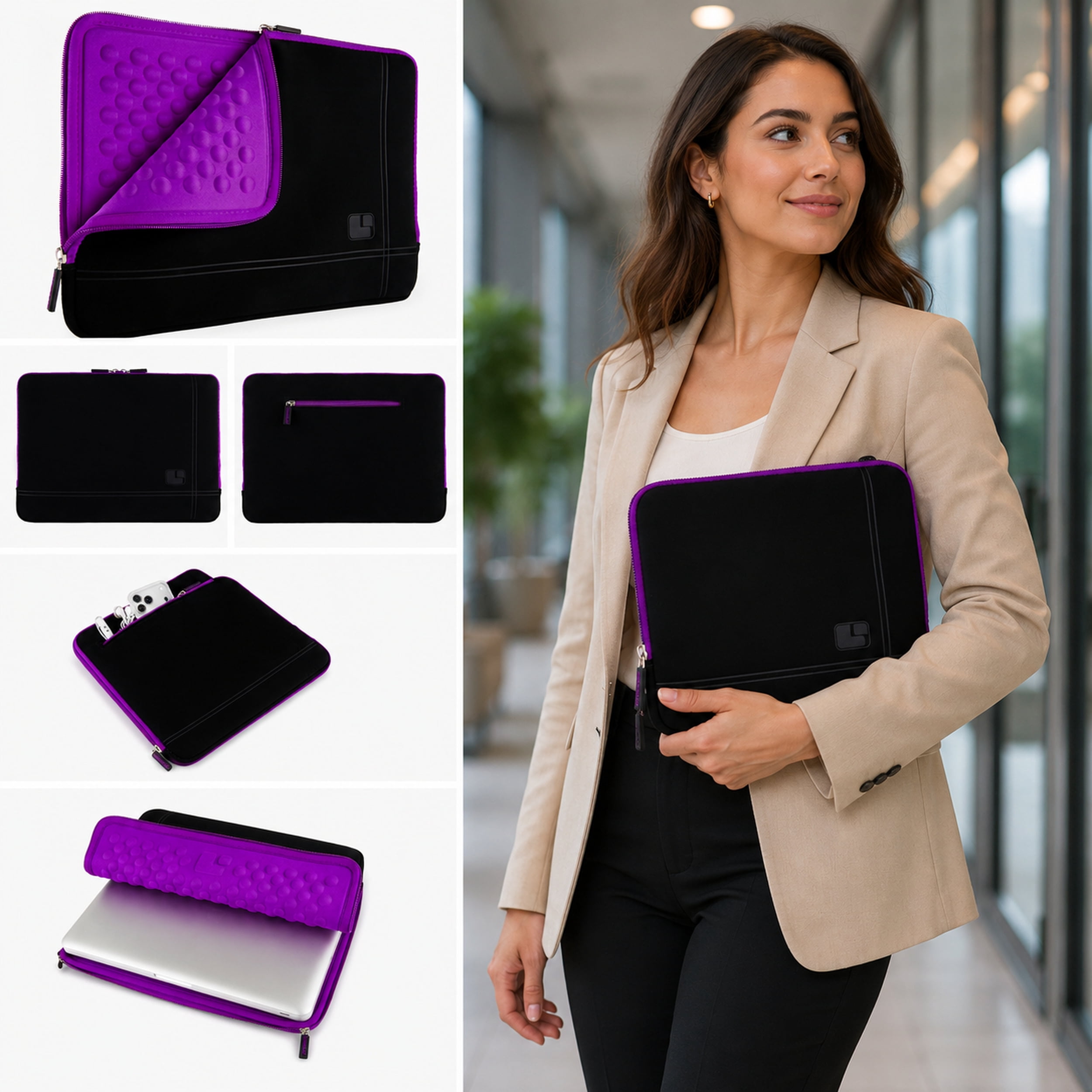Protective Neoprene Laptop Sleeve for Devices Up to 13 Inches, Water-Resistant
