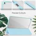 thumbnail image 4 of Funda de cuero con tapa trasera de acrílico transparente y TPU para iPad 10.2, con tapa horizontal, soporte plegable triple, portalápices y función de suspensión/activación (azul), 4 of 5