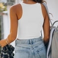 thumbnail image 4 of Camiseta Sin Mangas Ajustada para Mujer Nikou Básica Cuello Redondo, 4 of 5